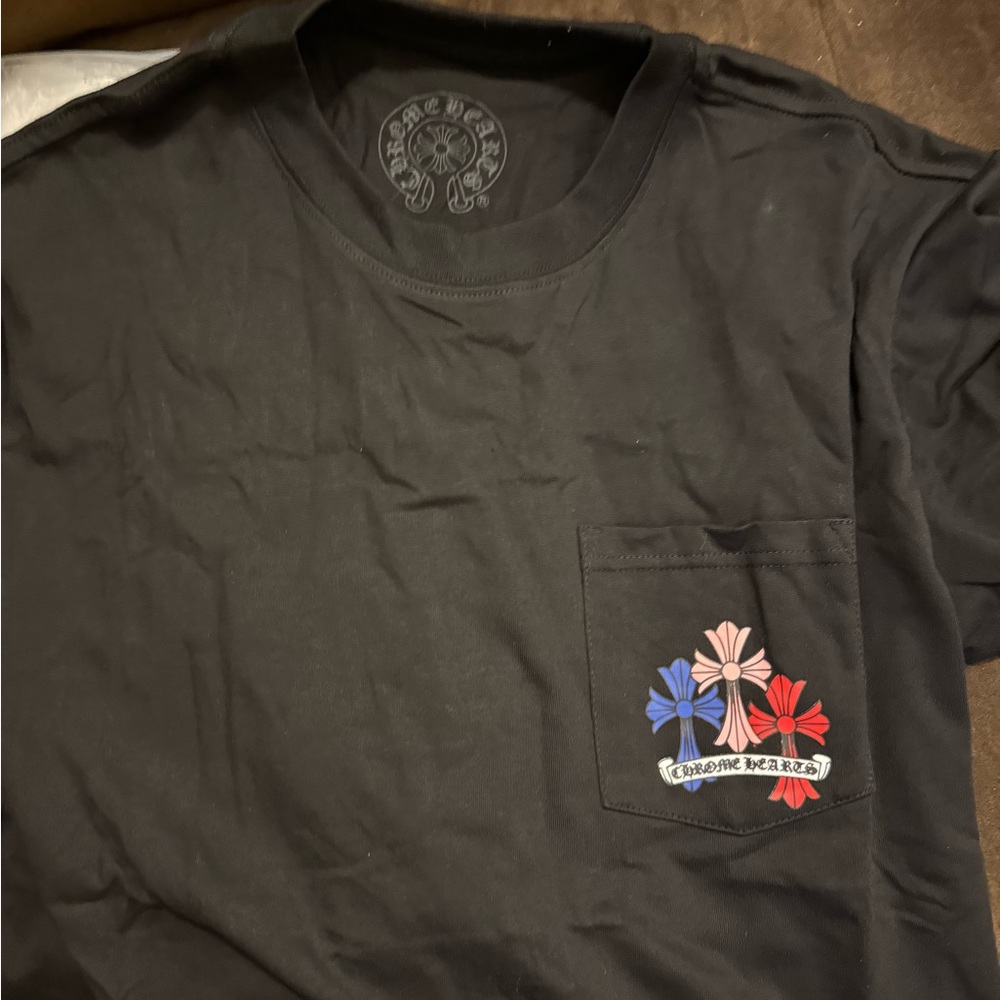 Chrome Hearts Black Tee with Red Accents